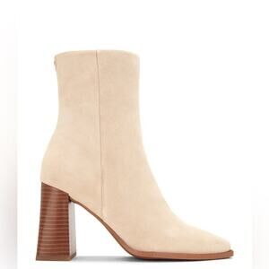 Sam Edelman Ivette Suede Booties Size  Fawn Tan Block Heel Square Toe